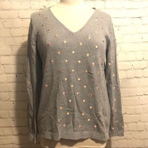 Polka Dot V-Neck Sweater